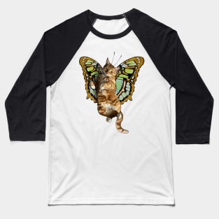 Malachite Ginger Tabby Flitter Kitty Baseball T-Shirt